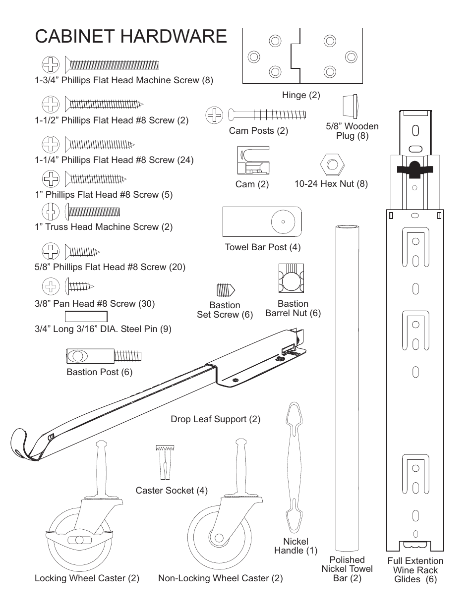 Cabinet hardware | Catskill Craftsmen 1580 User Manual | Page 3 / 14