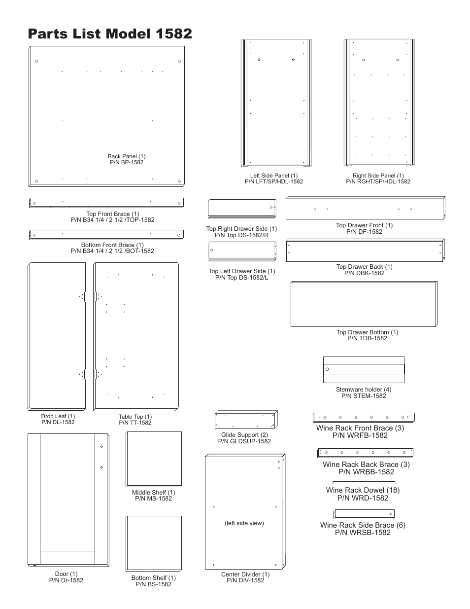 Parts list model 1582 | Catskill Craftsmen 1582 User Manual | Page 2 / 17