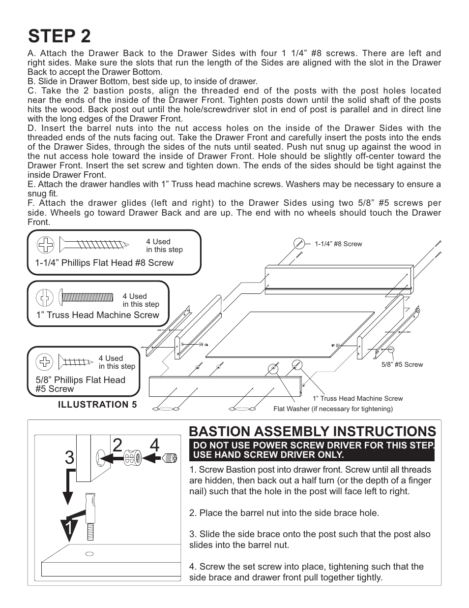 Step 2, Bastion assembly instructions | Catskill Craftsmen 1582 User Manual | Page 7 / 17