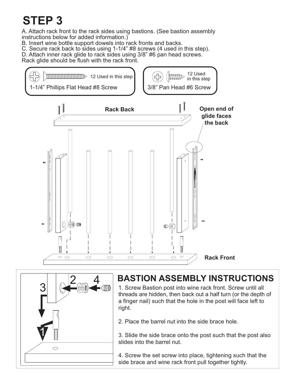 Step 3, Bastion assembly instructions | Catskill Craftsmen 1582 User Manual | Page 8 / 17