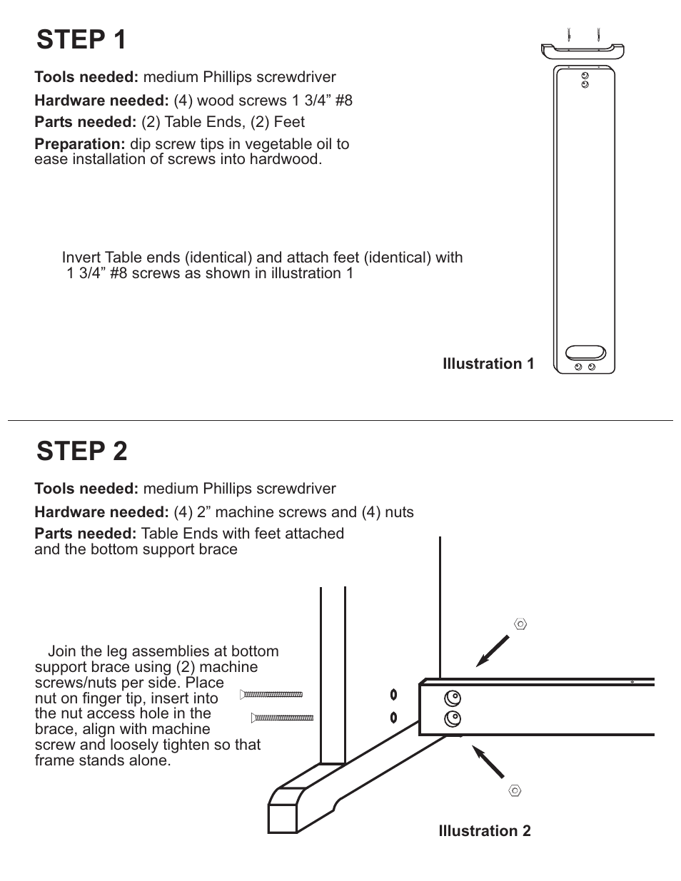 Step 1, Step 2 | Catskill Craftsmen 1622 User Manual | Page 3 / 7