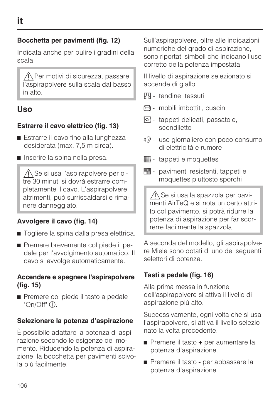 Miele HS15 User Manual | Page 106 / 124
