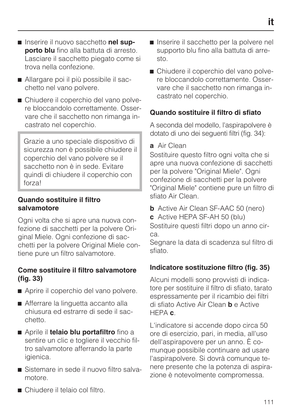 Miele HS15 User Manual | Page 111 / 124