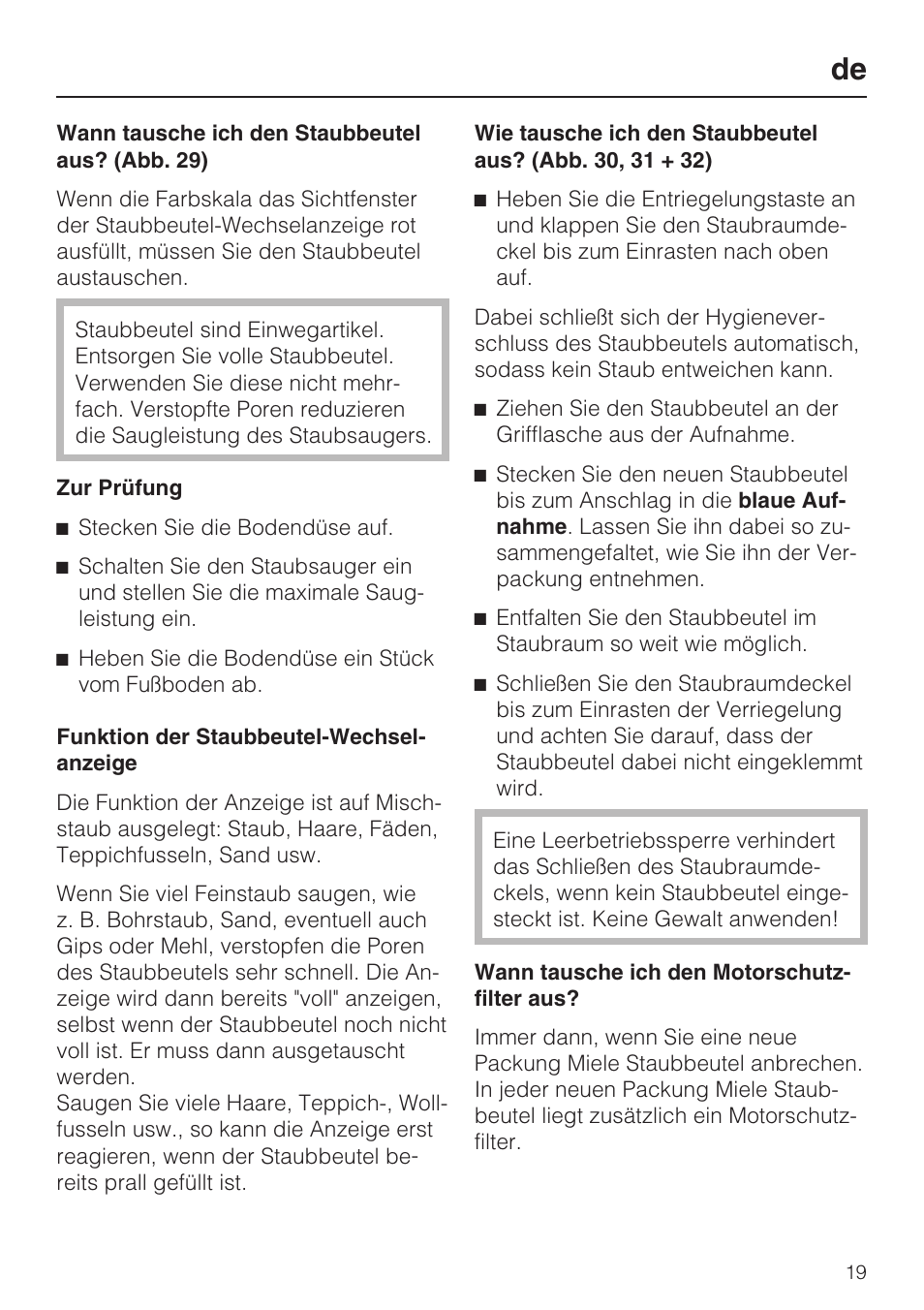 Miele HS15 User Manual | Page 19 / 124