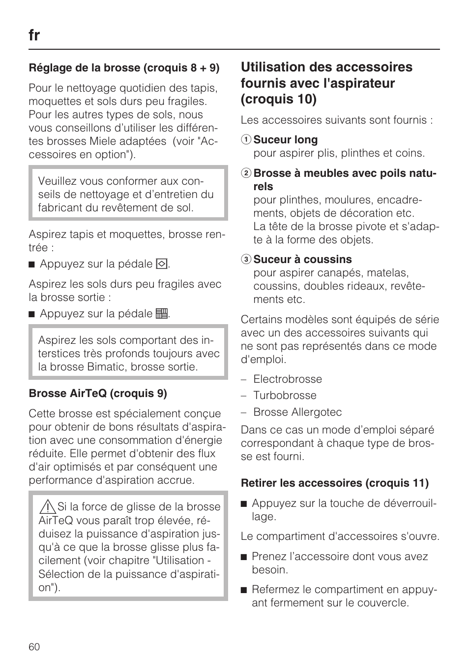 Miele HS15 User Manual | Page 60 / 124