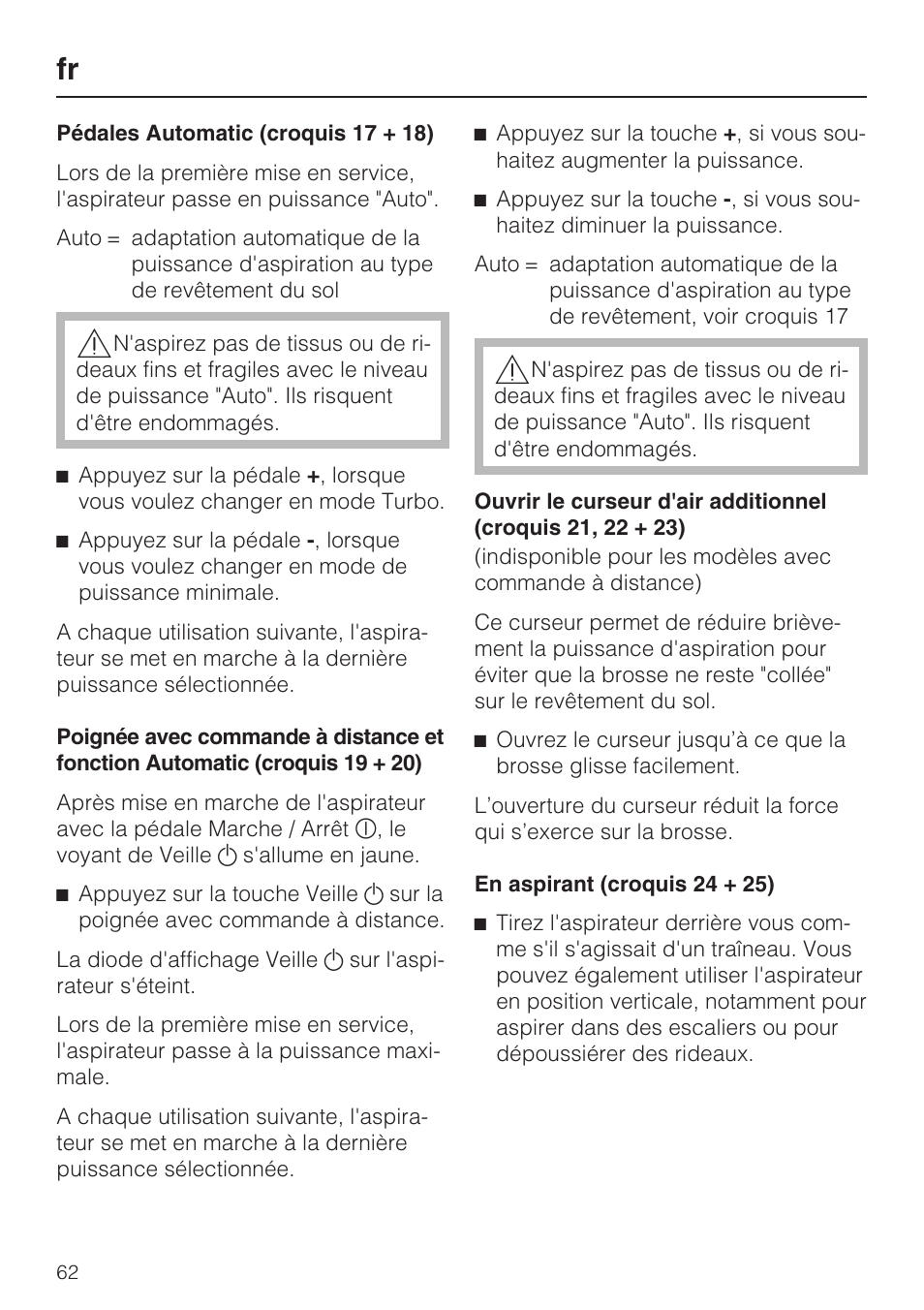 Miele HS15 User Manual | Page 62 / 124