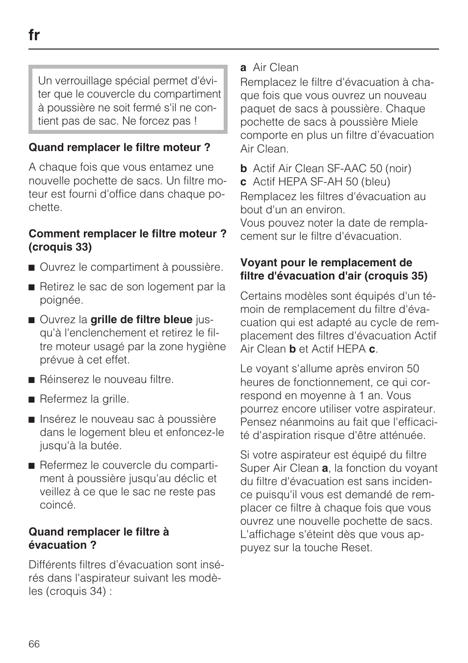 Miele HS15 User Manual | Page 66 / 124