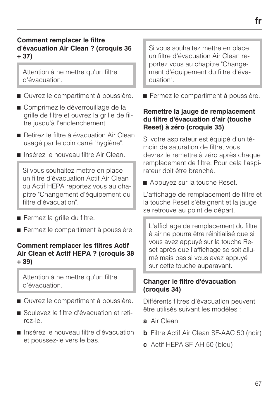 Miele HS15 User Manual | Page 67 / 124