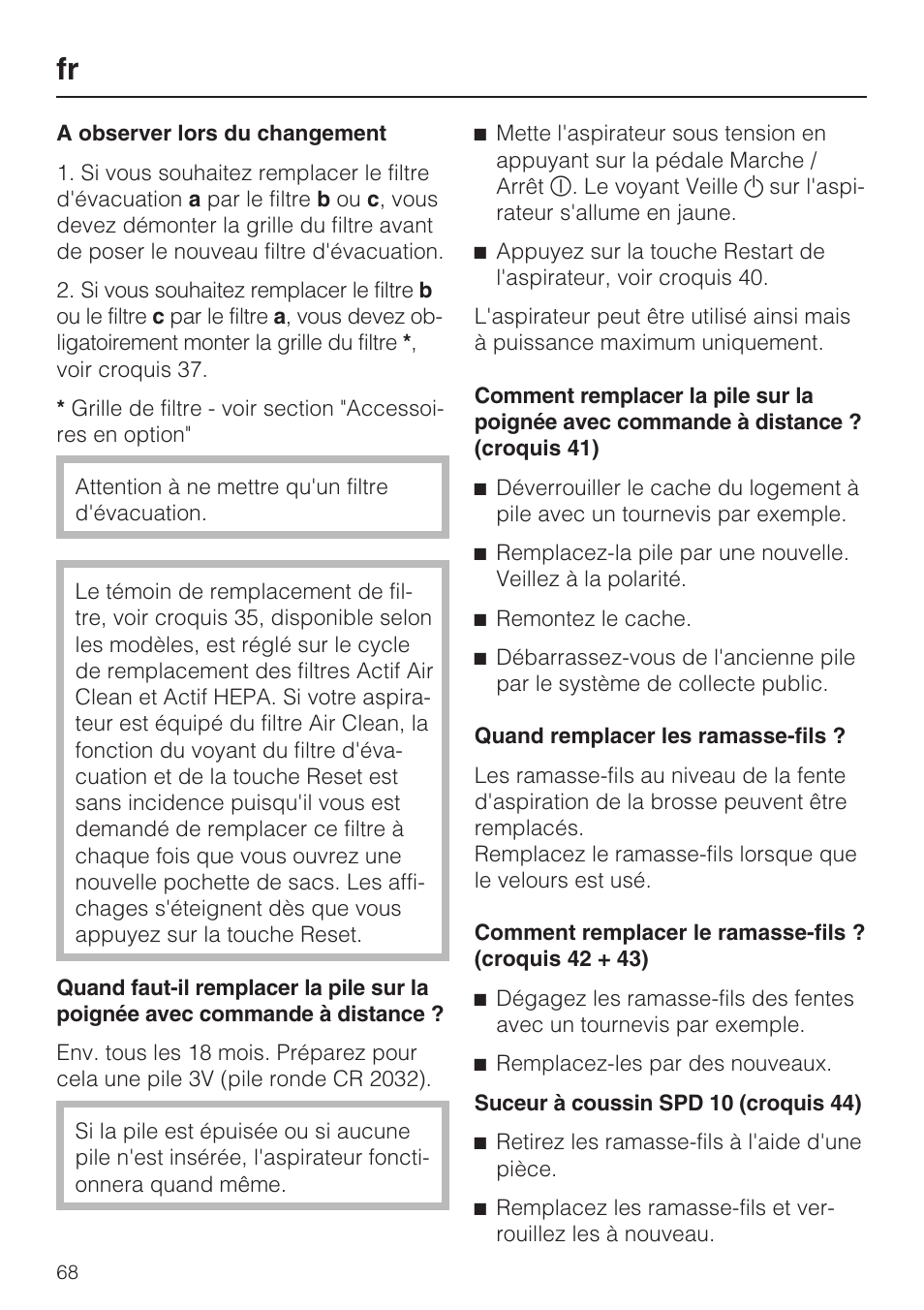 Miele HS15 User Manual | Page 68 / 124