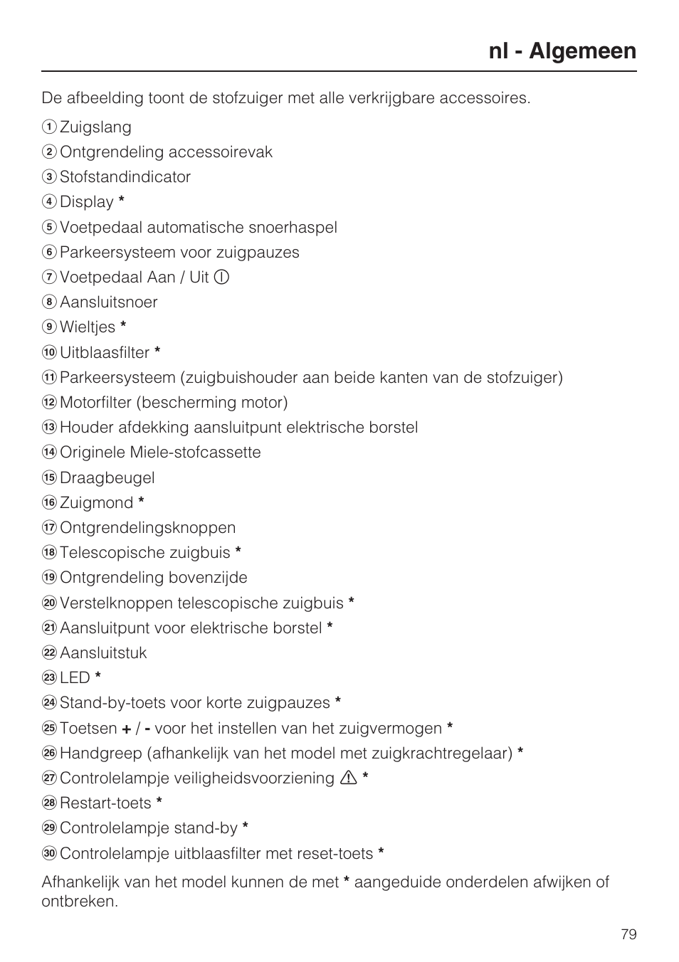 Nl - algemeen | Miele HS15 User Manual | Page 79 / 124
