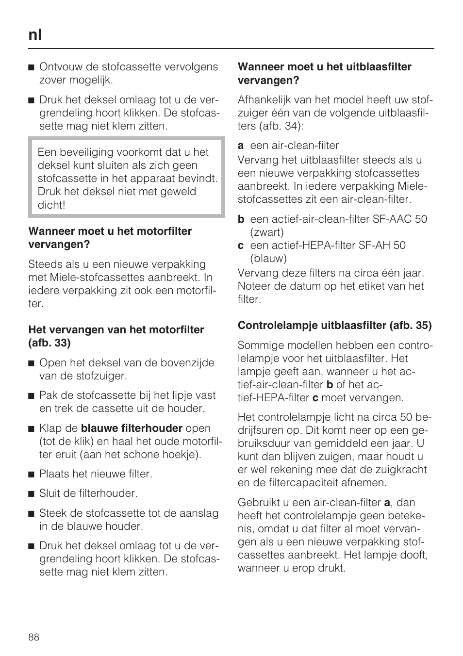 Miele HS15 User Manual | Page 88 / 124