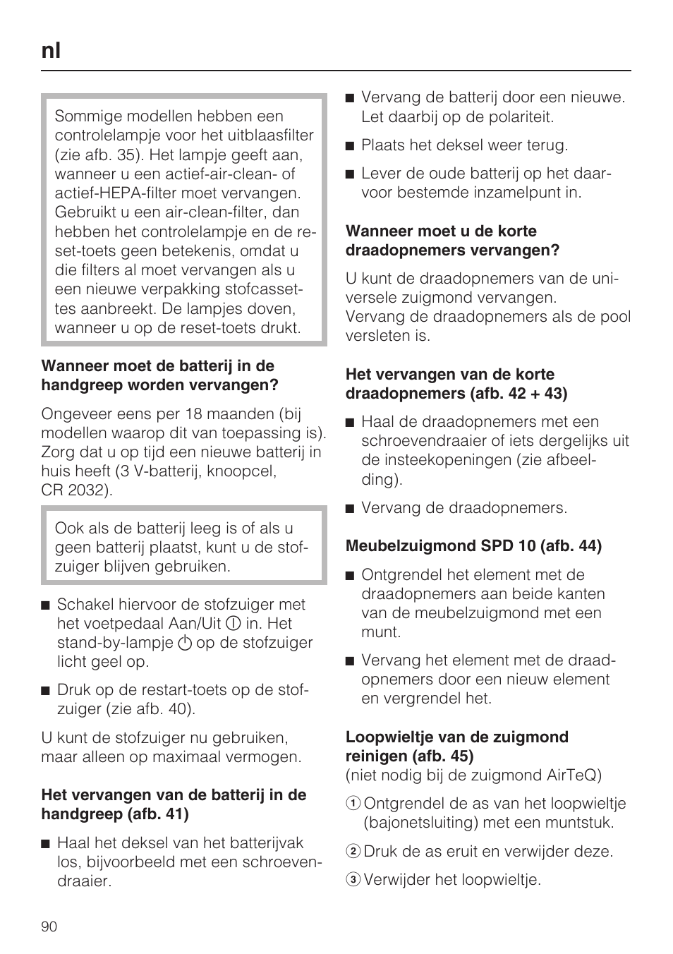 Miele HS15 User Manual | Page 90 / 124