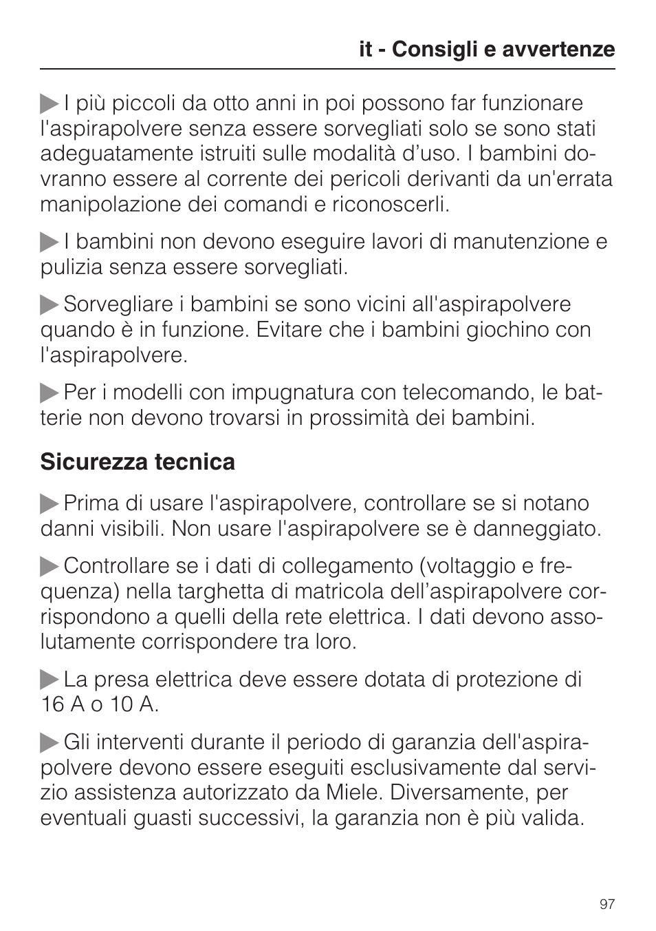 Miele HS15 User Manual | Page 97 / 124