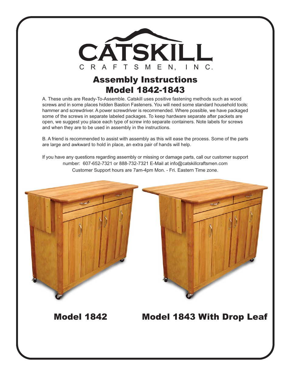 Catskill Craftsmen 1843 User Manual | 18 pages