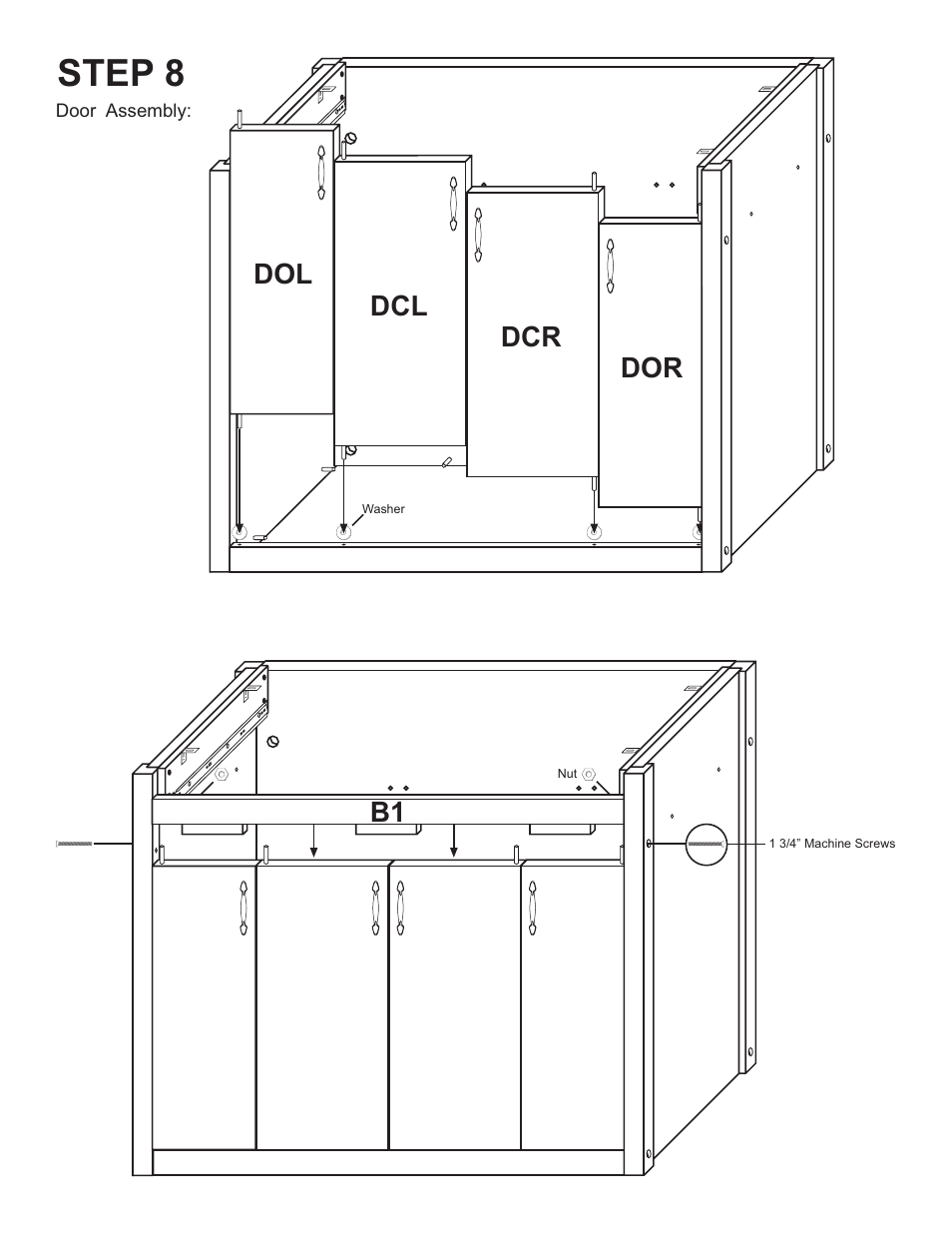 Step 8, B1 dol dcl dcr dor | Catskill Craftsmen 1843 User Manual | Page 10 / 18