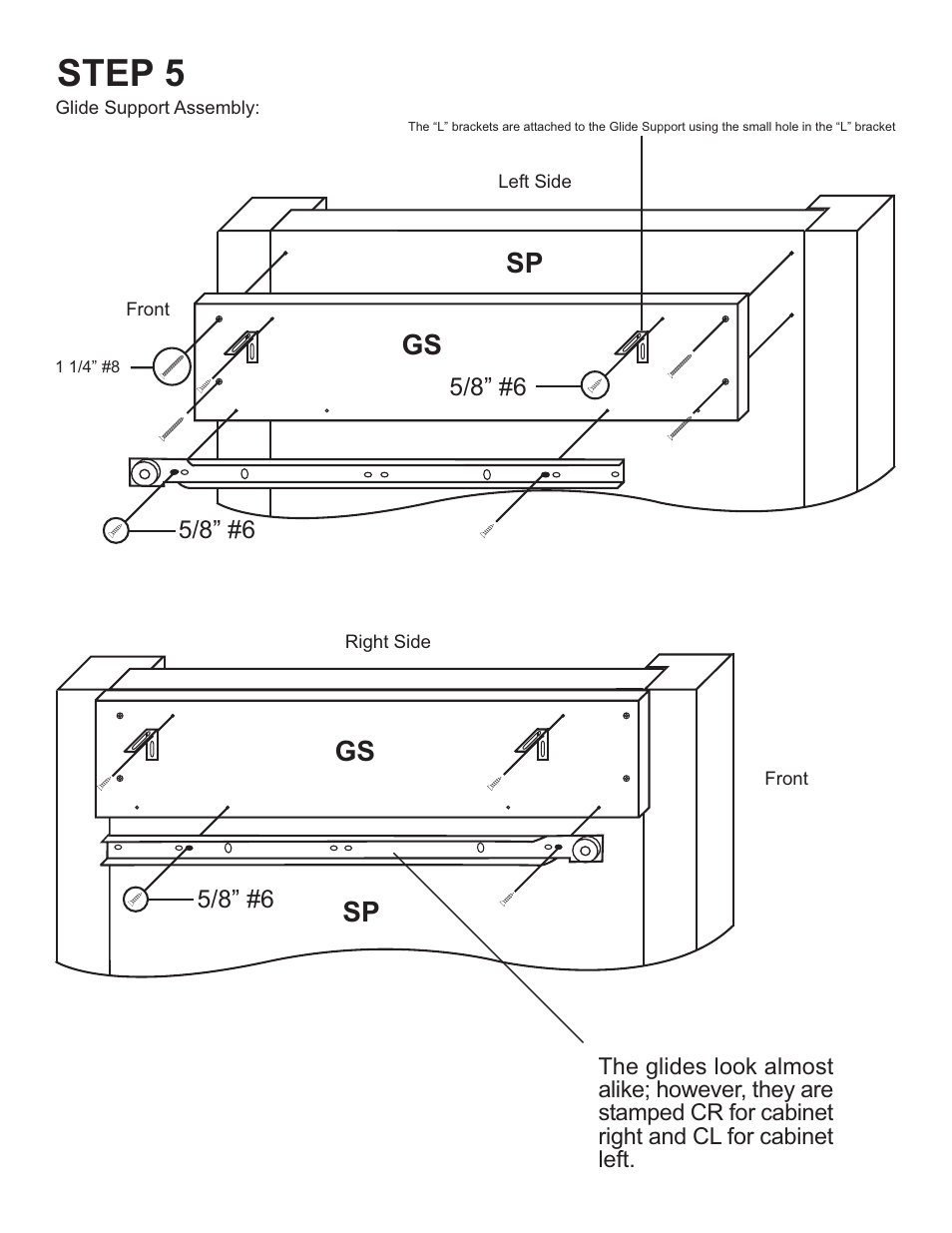 Step 5, Gs sp sp | Catskill Craftsmen 1843 User Manual | Page 8 / 18