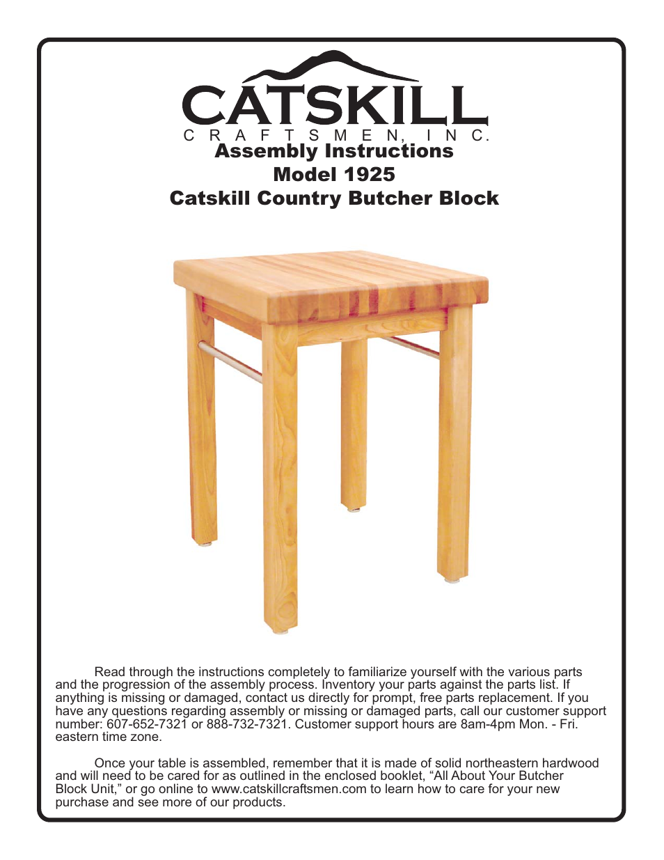 Catskill Craftsmen 1925 User Manual | 6 pages