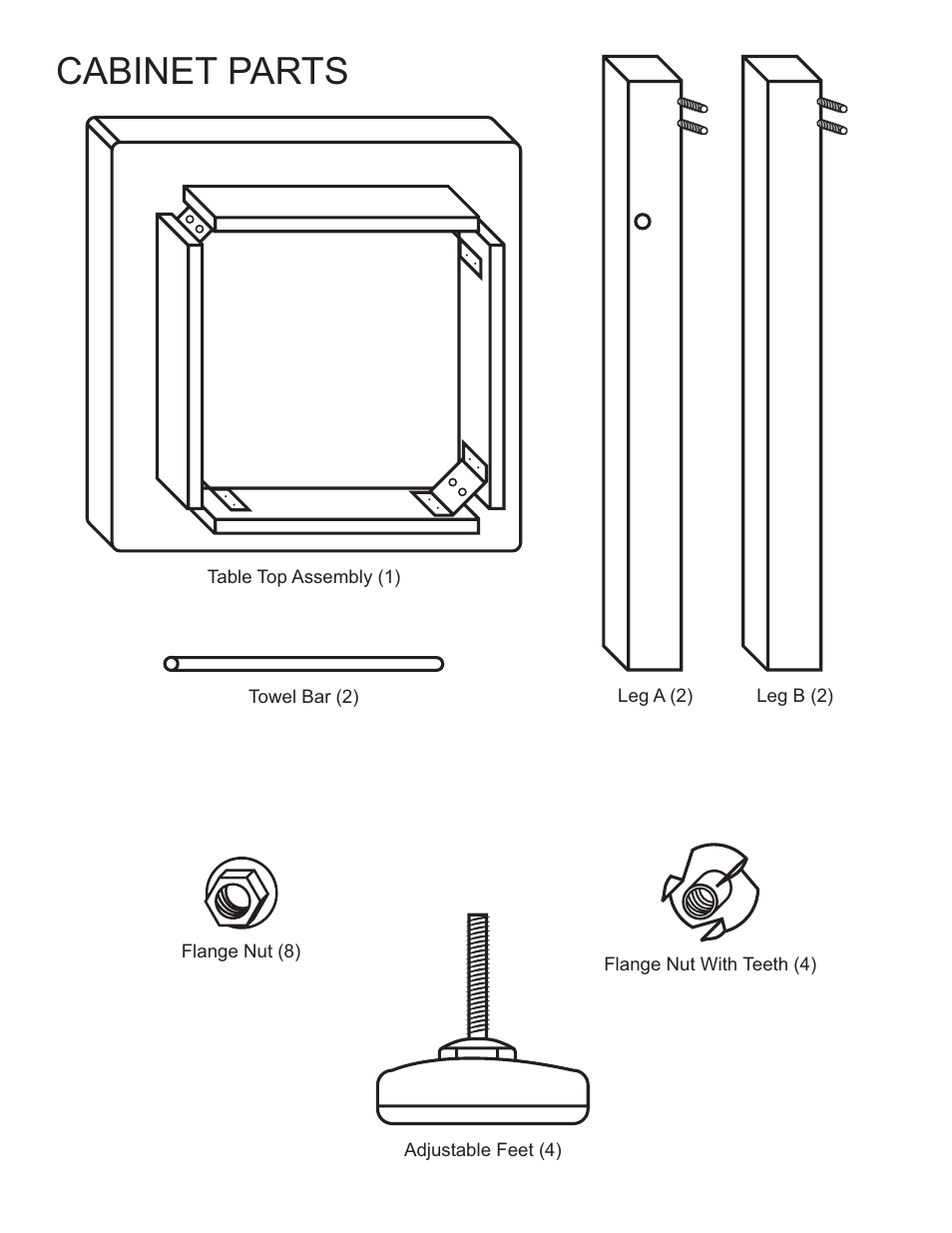 Cabinet parts | Catskill Craftsmen 1925 User Manual | Page 2 / 6