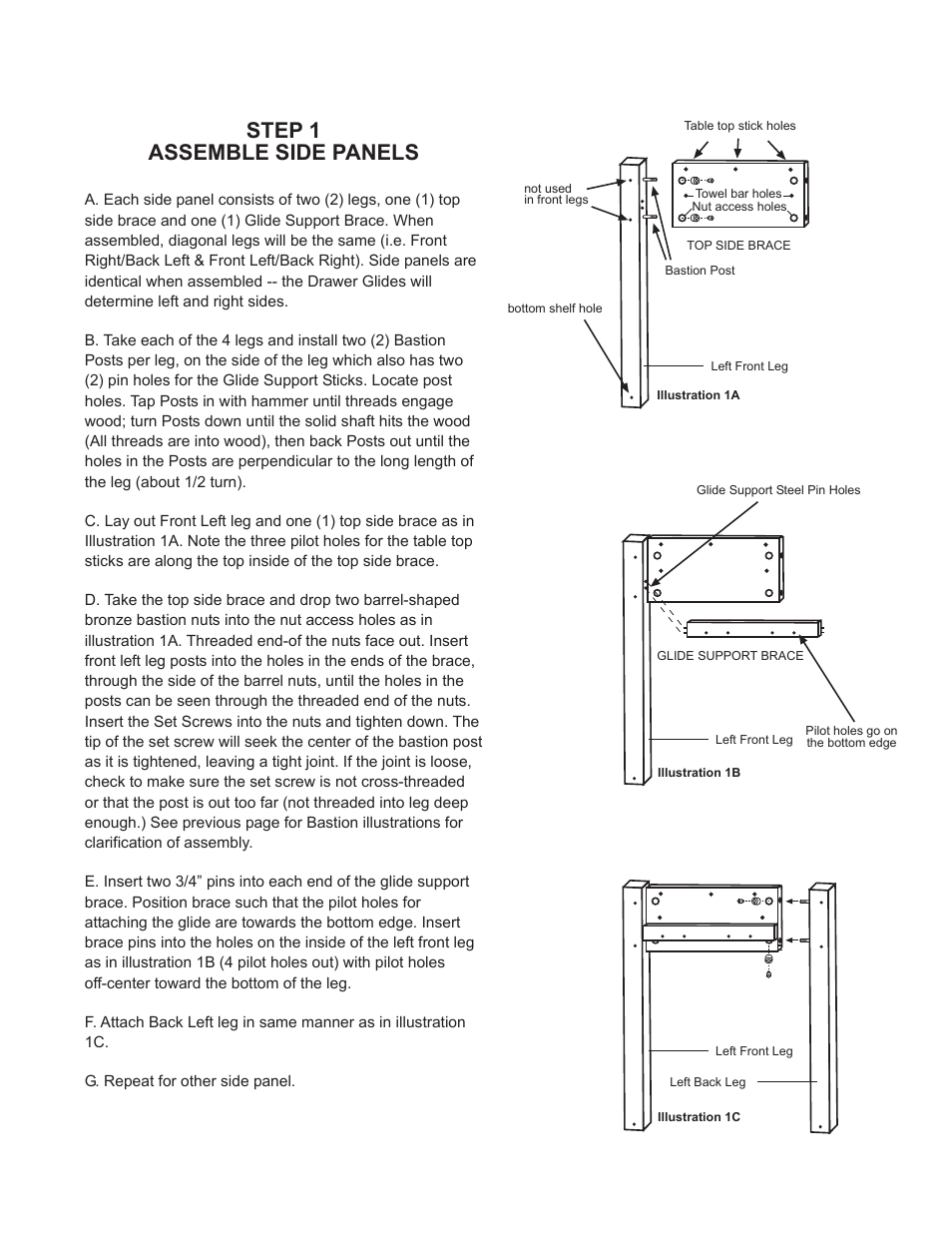 Step 1 assemble side panels | Catskill Craftsmen 2005 User Manual | Page 5 / 11