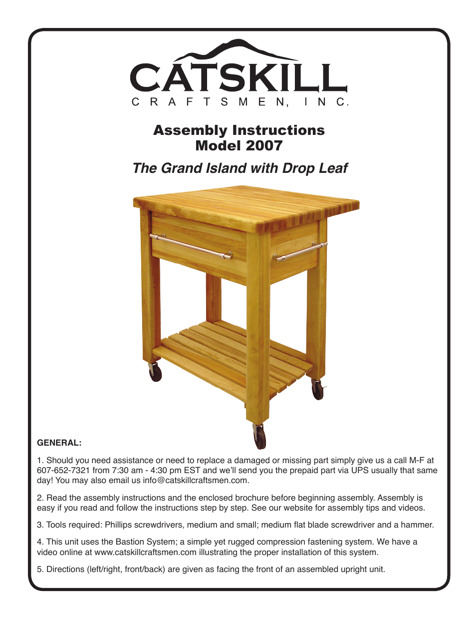 Catskill Craftsmen 2007 User Manual | 11 pages