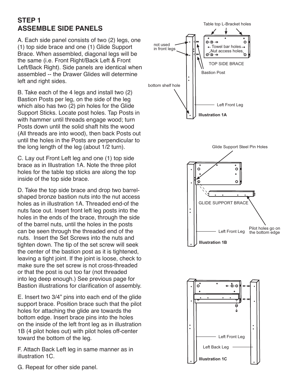 Step 1 assemble side panels | Catskill Craftsmen 2007 User Manual | Page 5 / 11