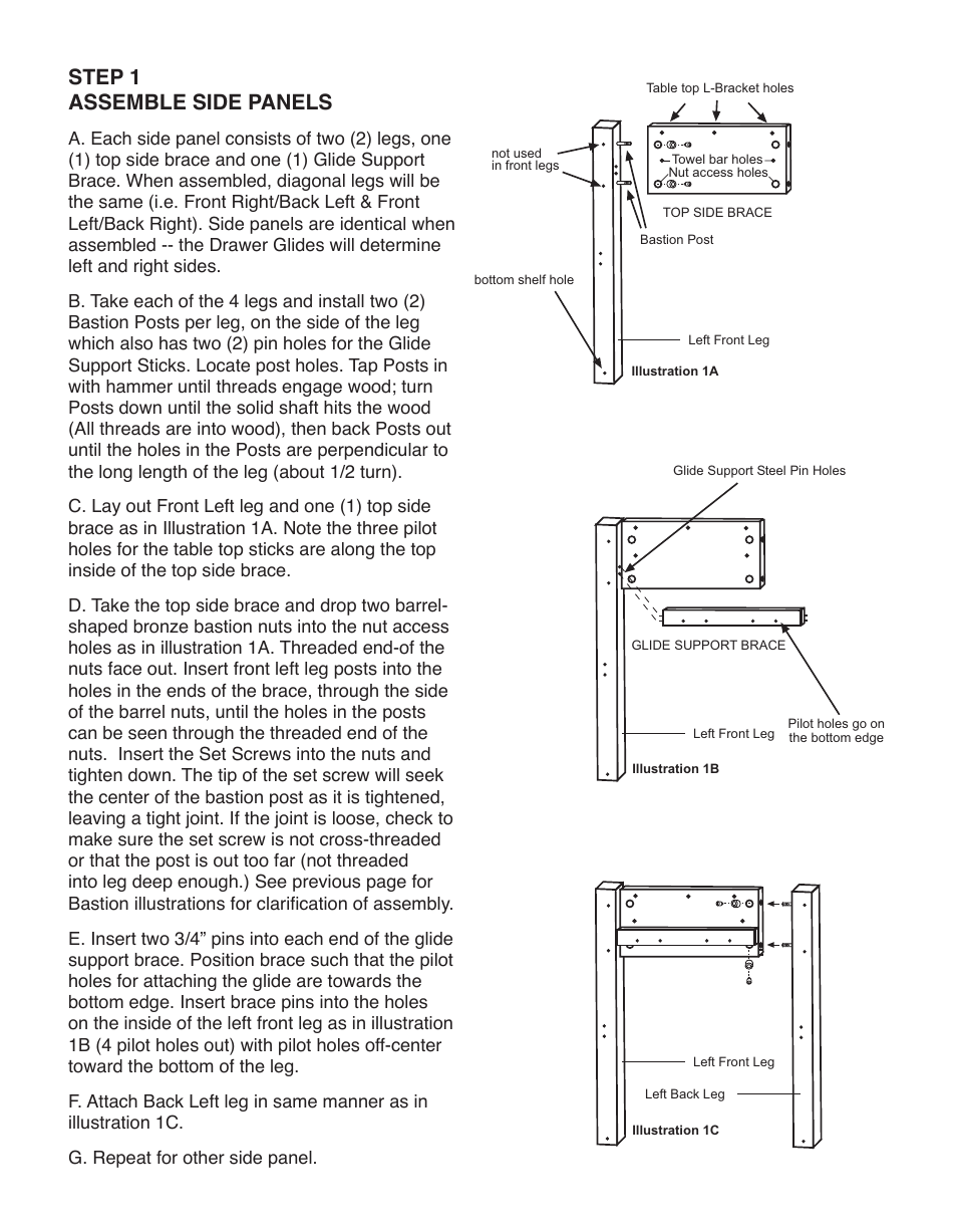 Step 1 assemble side panels | Catskill Craftsmen 2008 User Manual | Page 5 / 11