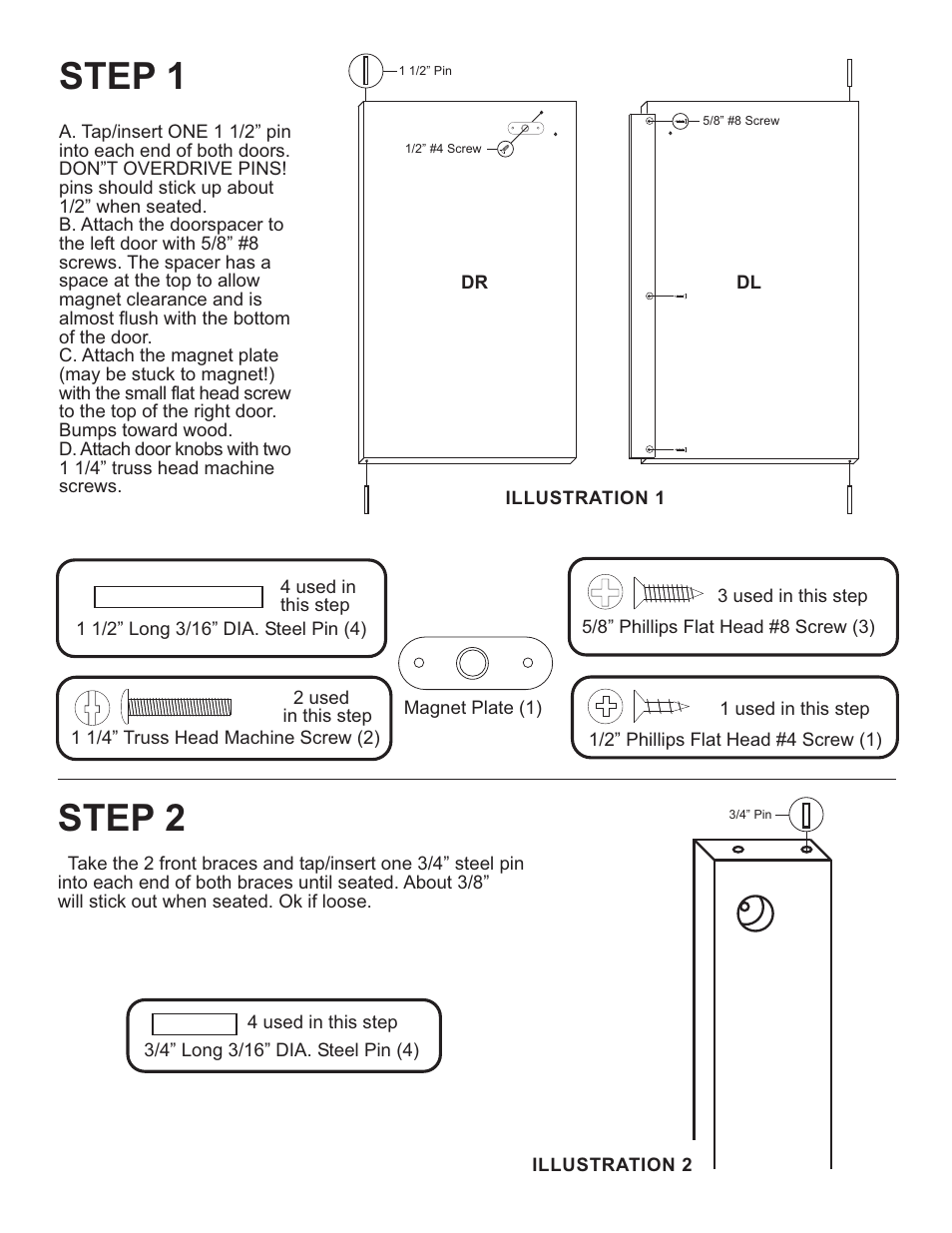Step 1, Step 2 | Catskill Craftsmen 1531 User Manual | Page 4 / 13