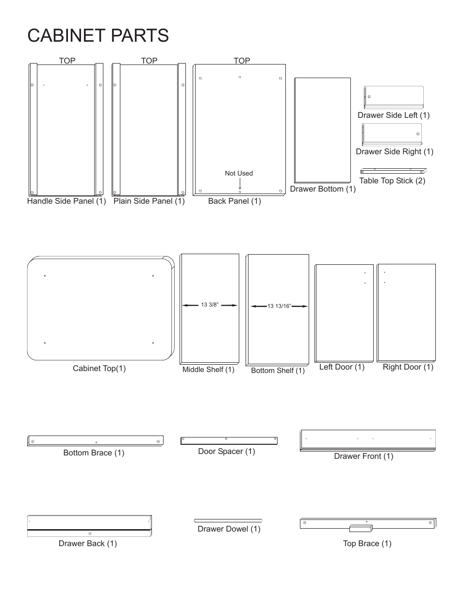 Cabinet parts | Catskill Craftsmen 1527 User Manual | Page 2 / 12