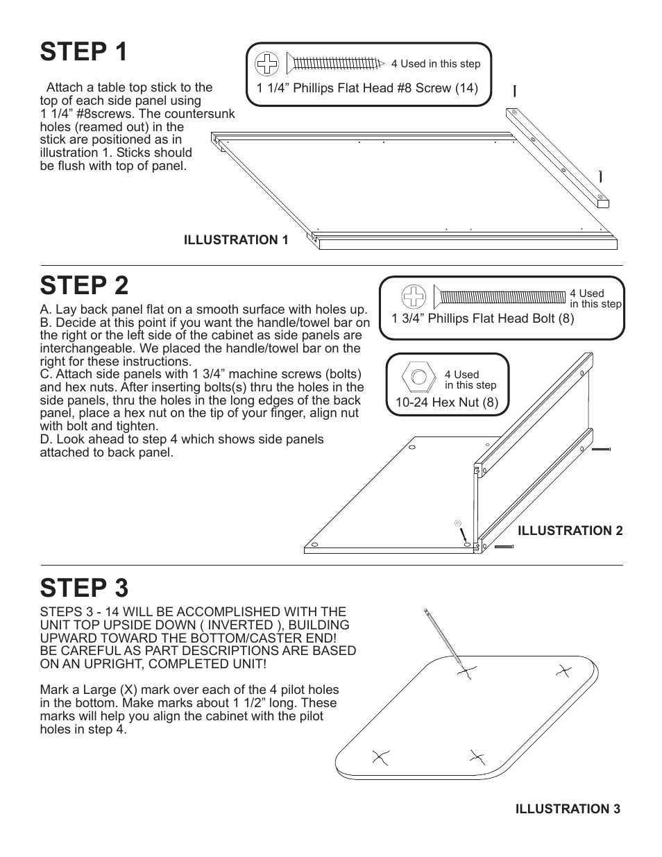 Step 1, Step 2, Step 3 | Catskill Craftsmen 1527 User Manual | Page 4 / 12