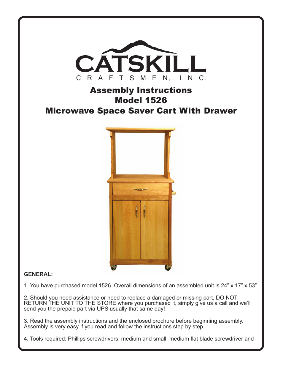 Catskill Craftsmen 1526 User Manual | 13 pages