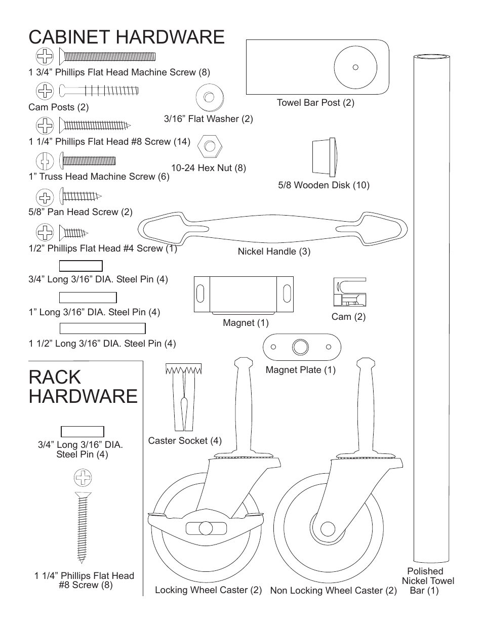 Cabinet hardware rack hardware | Catskill Craftsmen 1526 User Manual | Page 3 / 13