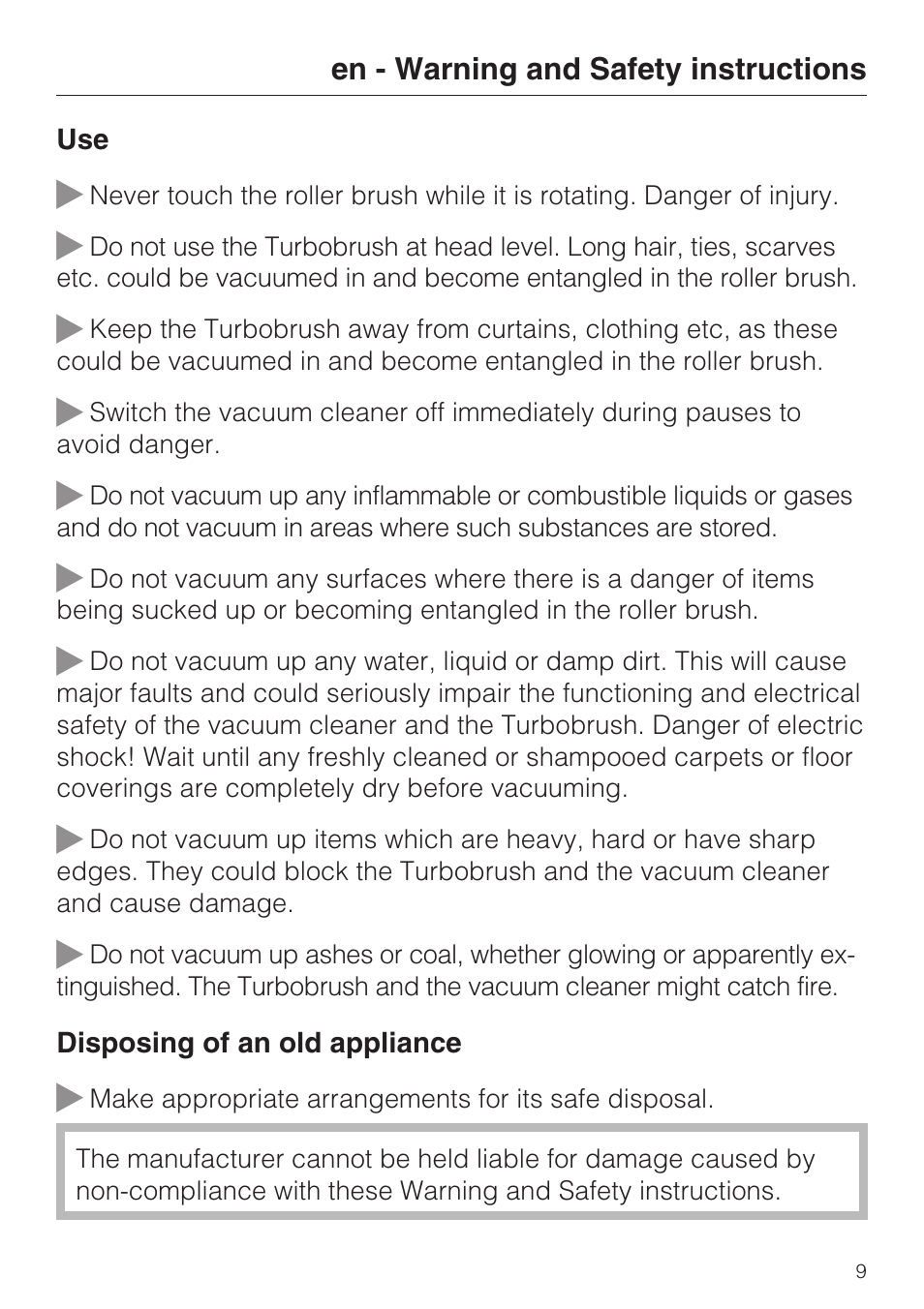 Miele S 8730 Special User Manual | Page 9 / 76