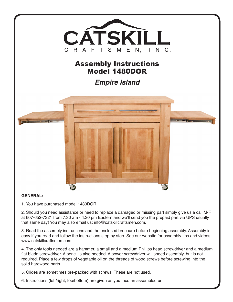 Catskill Craftsmen 1480DOR User Manual | 17 pages