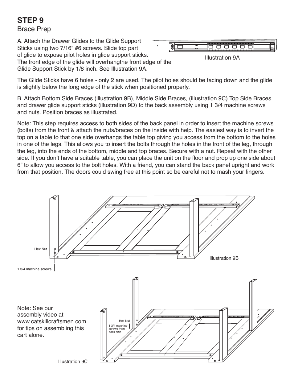 Step 9, Brace prep | Catskill Craftsmen 1480DOR User Manual | Page 12 / 17