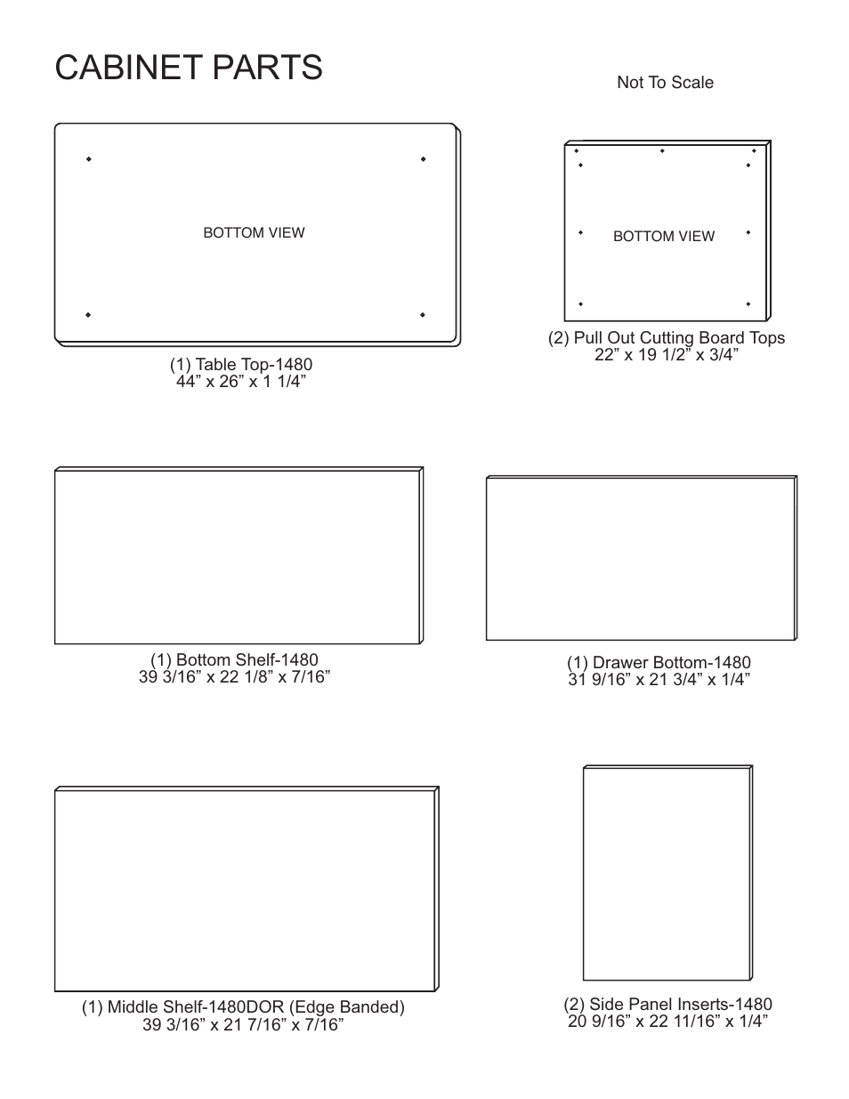 Cabinet parts | Catskill Craftsmen 1480DOR User Manual | Page 2 / 17
