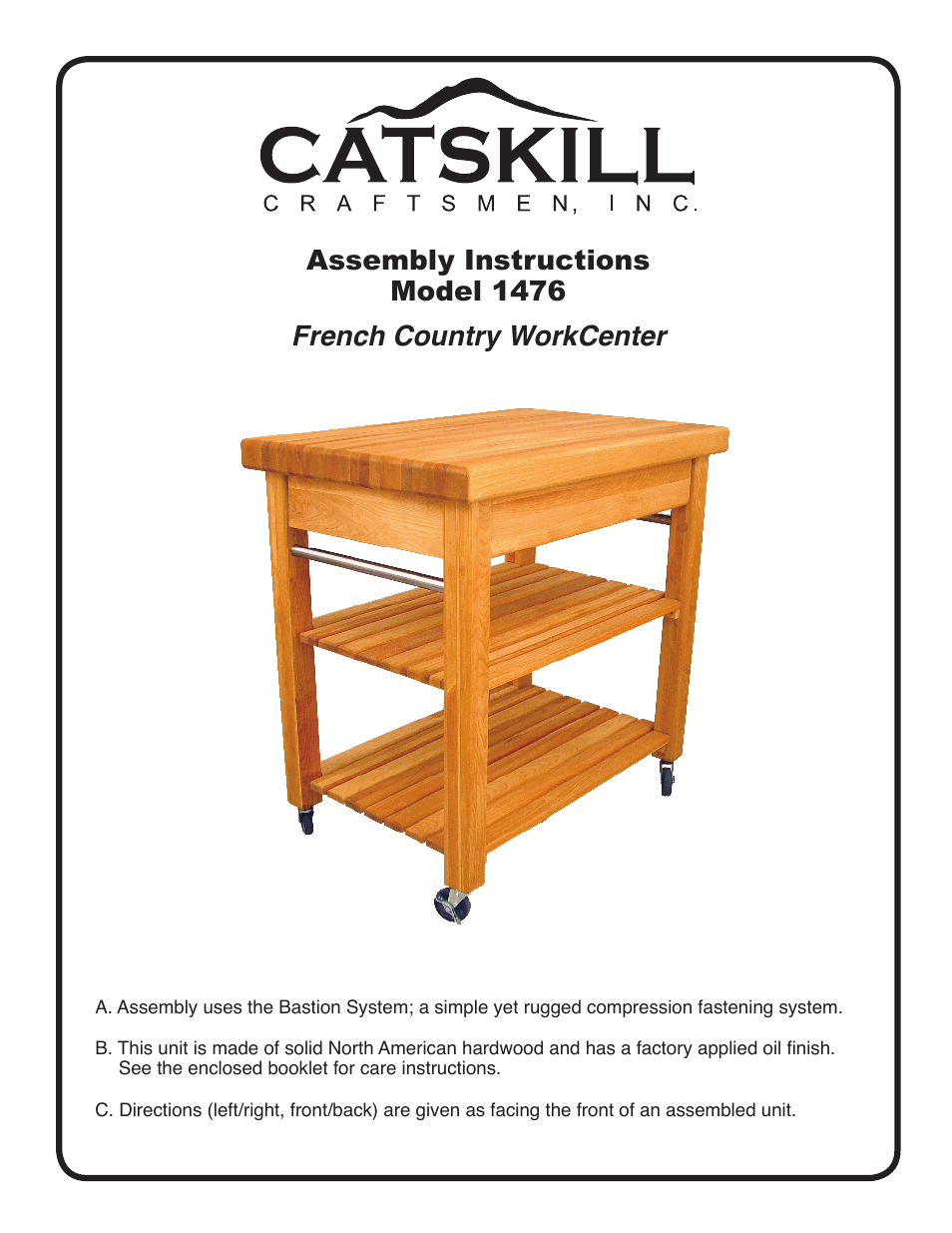 Catskill Craftsmen 1476 User Manual | 13 pages