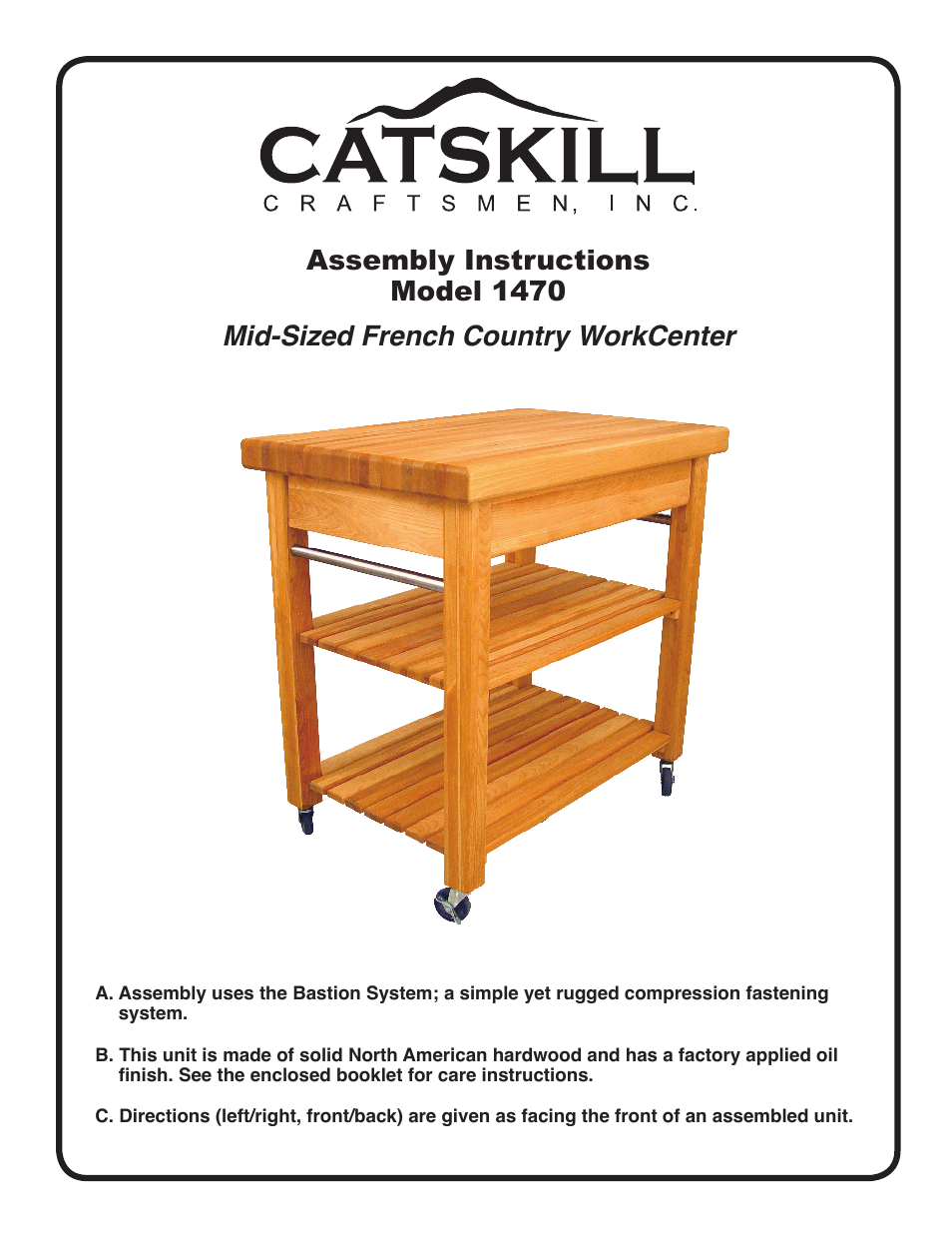 Catskill Craftsmen 1470 User Manual | 12 pages