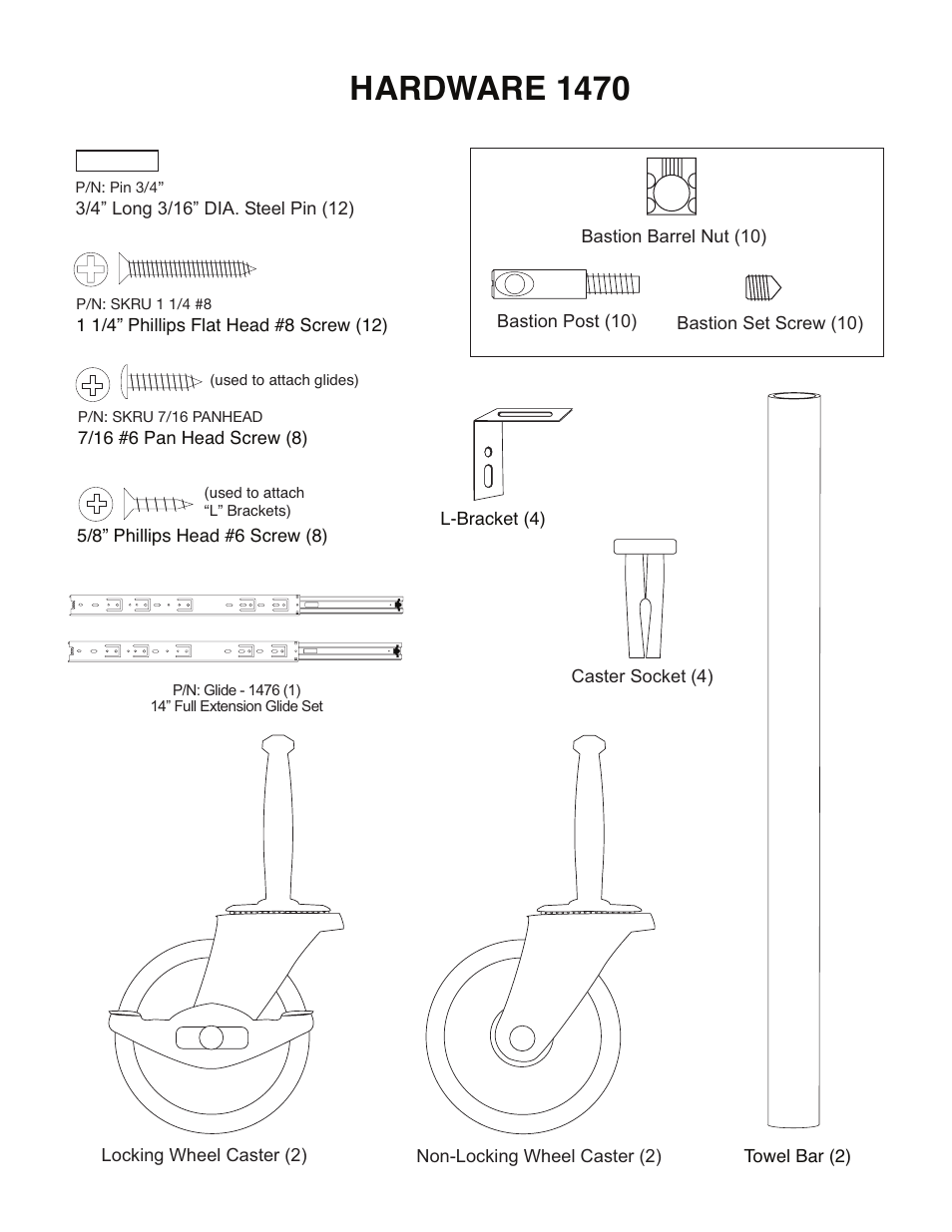 Hardware 1470 | Catskill Craftsmen 1470 User Manual | Page 3 / 12