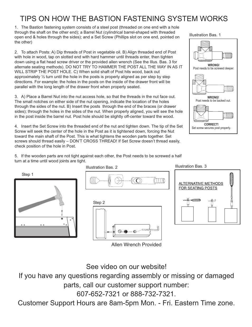 Tips on how the bastion fastening system works | Catskill Craftsmen 1470 User Manual | Page 4 / 12