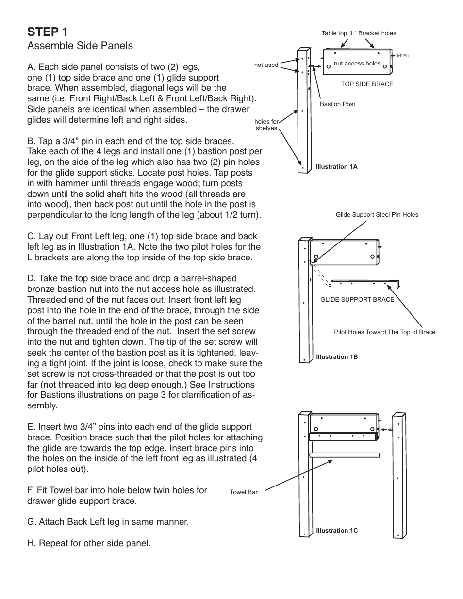 Step 1, Assemble side panels | Catskill Craftsmen 1470 User Manual | Page 5 / 12