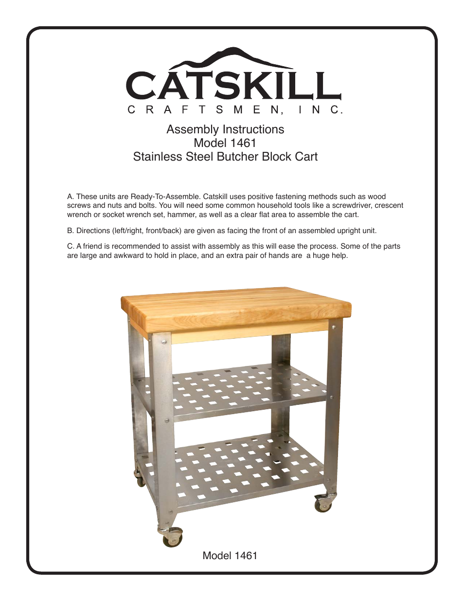 Catskill Craftsmen 1461 User Manual | 8 pages