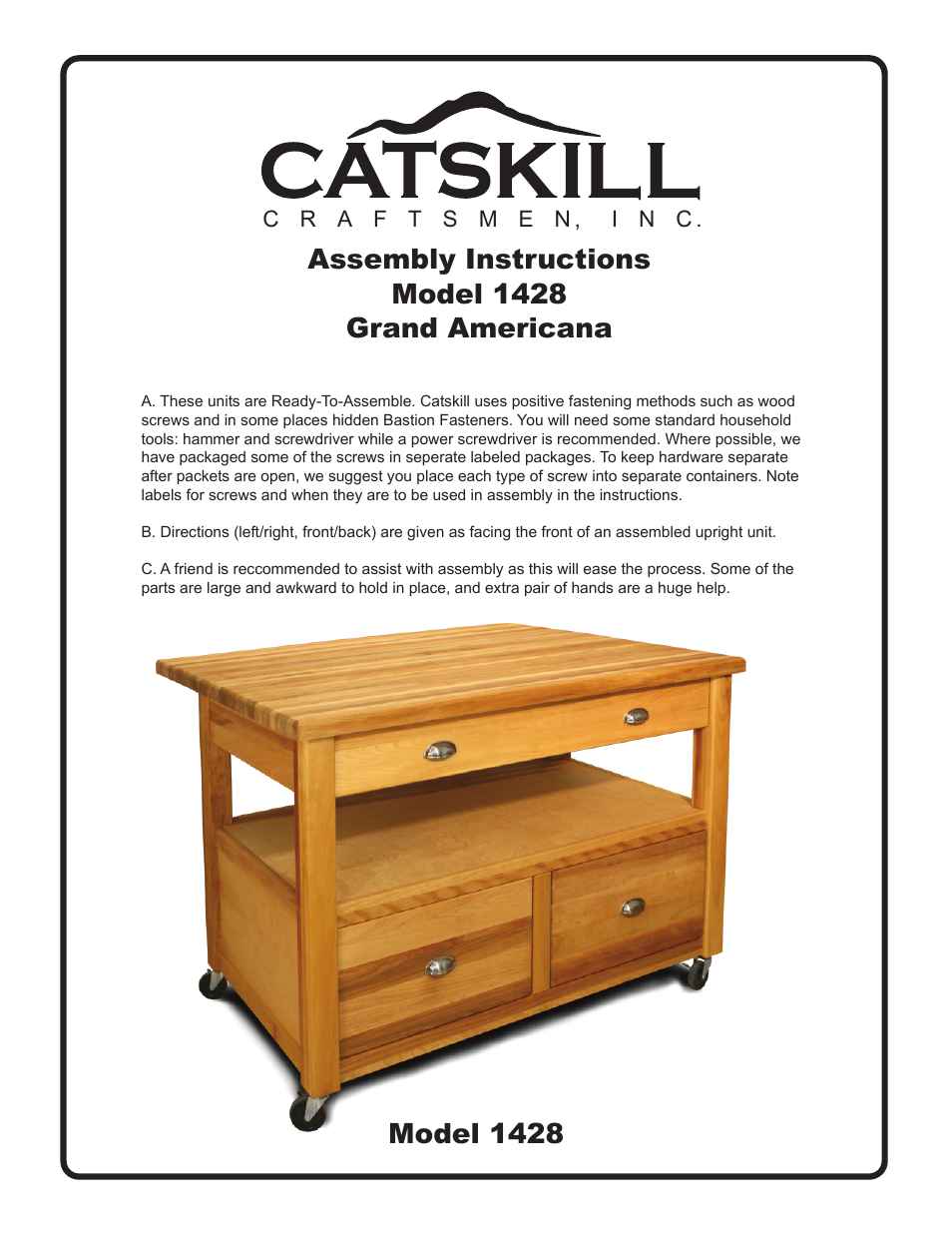 Catskill Craftsmen 1428 User Manual | 15 pages