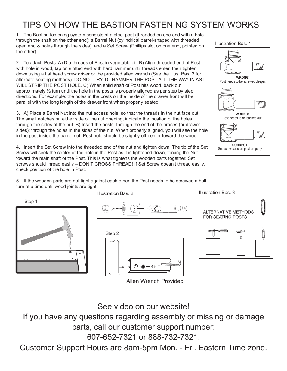 Tips on how the bastion fastening system works | Catskill Craftsmen 1428 User Manual | Page 4 / 15