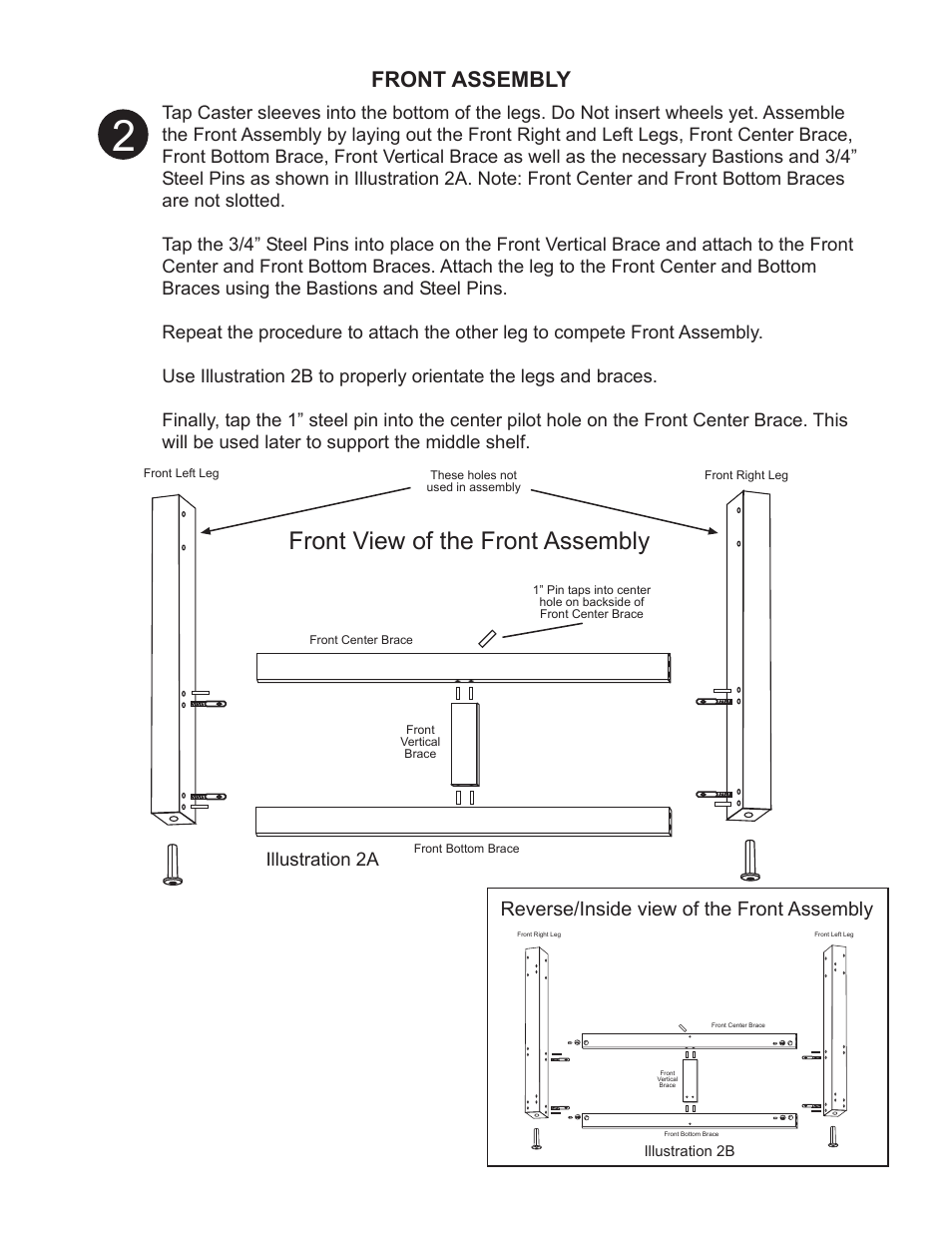 Front view of the front assembly, Front assembly, Reverse/inside view of the front assembly | Catskill Craftsmen 1428 User Manual | Page 6 / 15