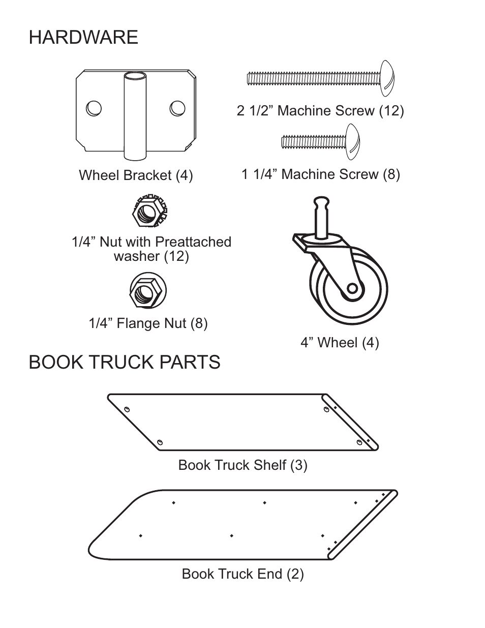 Hardware book truck parts | Catskill Craftsmen 3325 User Manual | Page 2 / 6