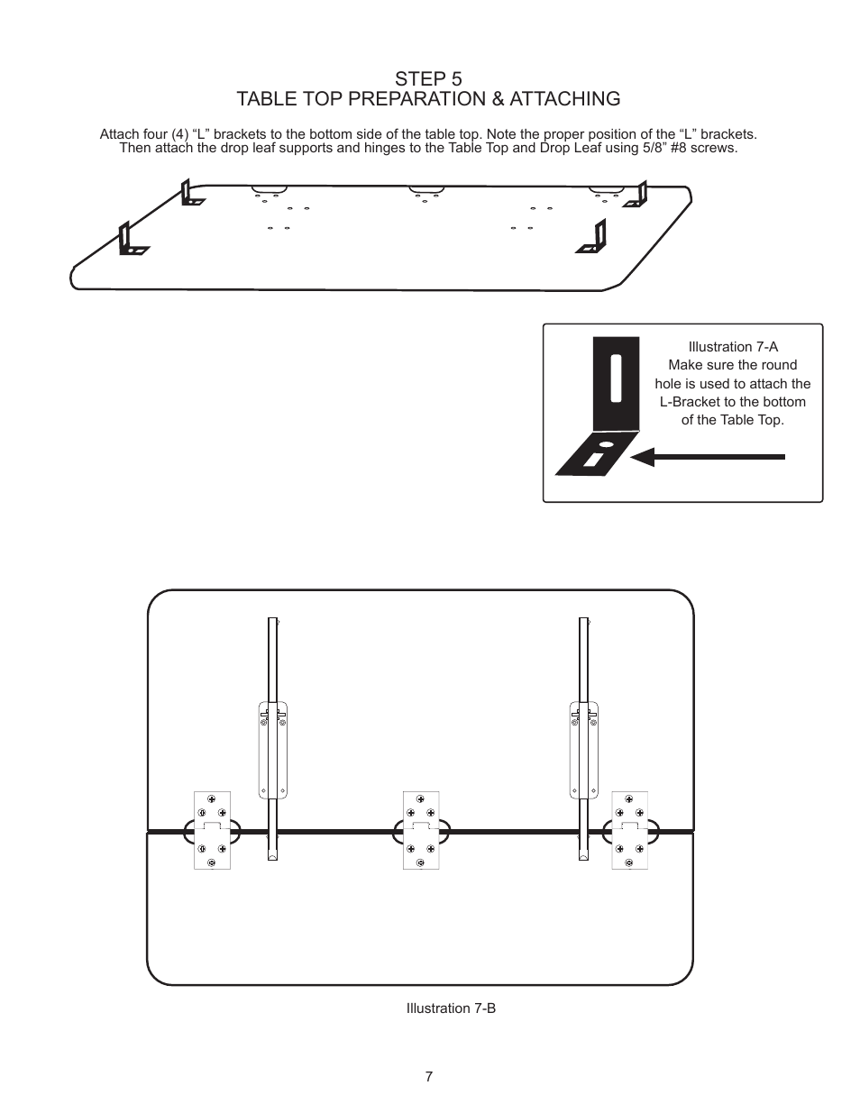 Step 5 table top preparation & attaching | Catskill Craftsmen 14485 User Manual | Page 8 / 14
