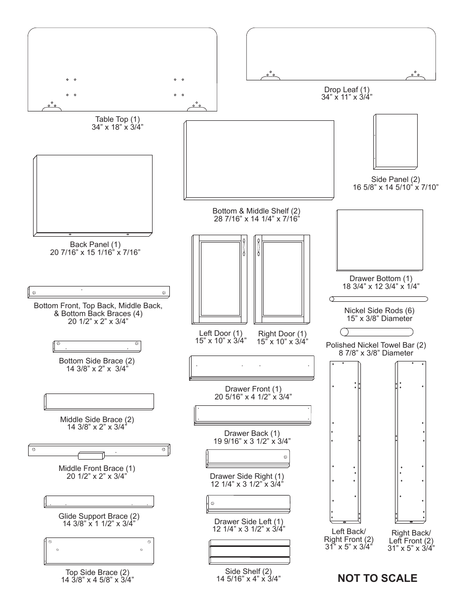 Not to scale | Catskill Craftsmen 15445 User Manual | Page 2 / 14