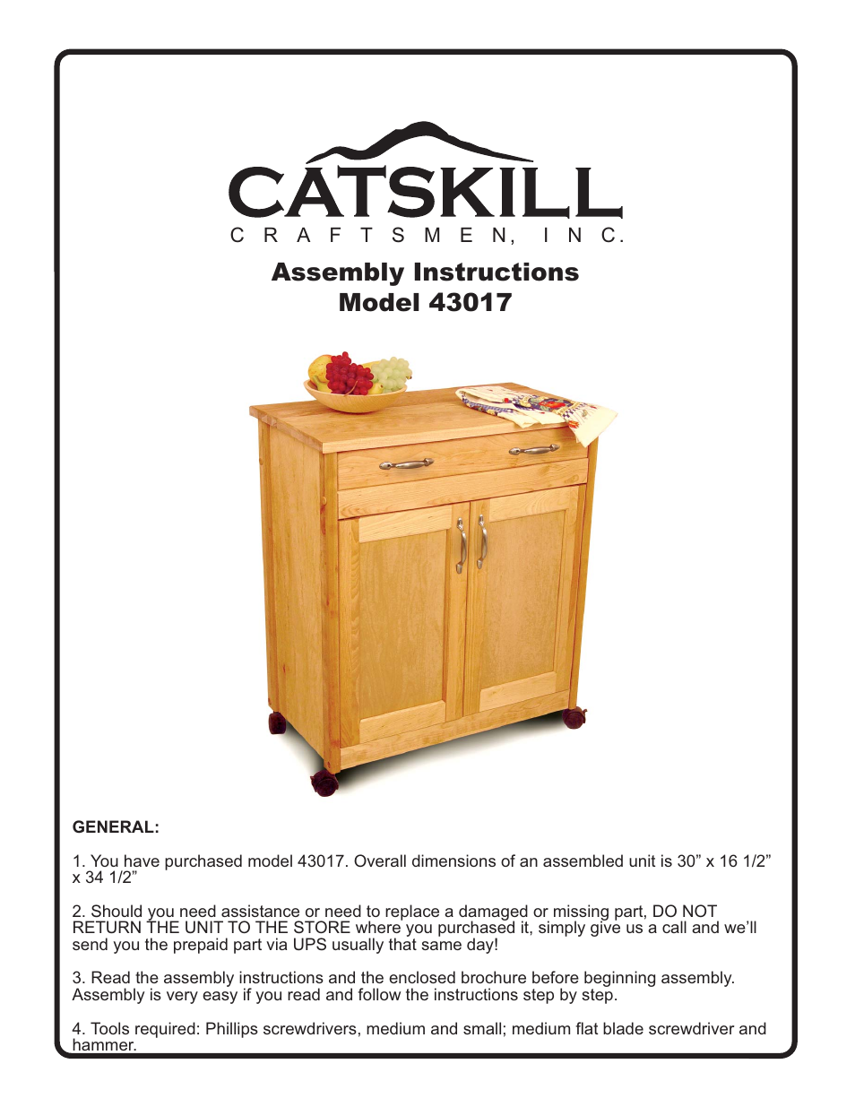 Catskill Craftsmen 43017 User Manual | 13 pages