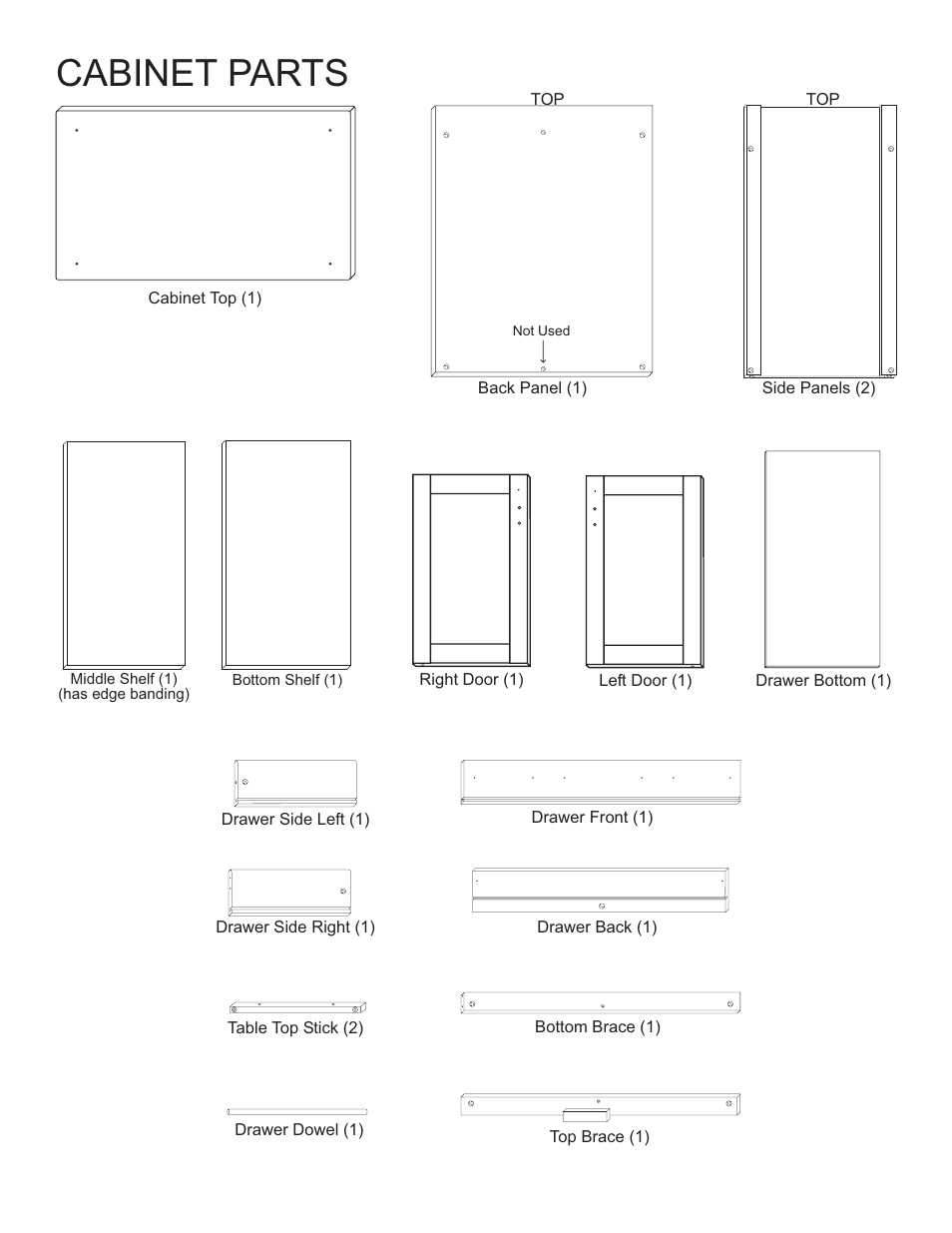 Cabinet parts | Catskill Craftsmen 43017 User Manual | Page 2 / 13