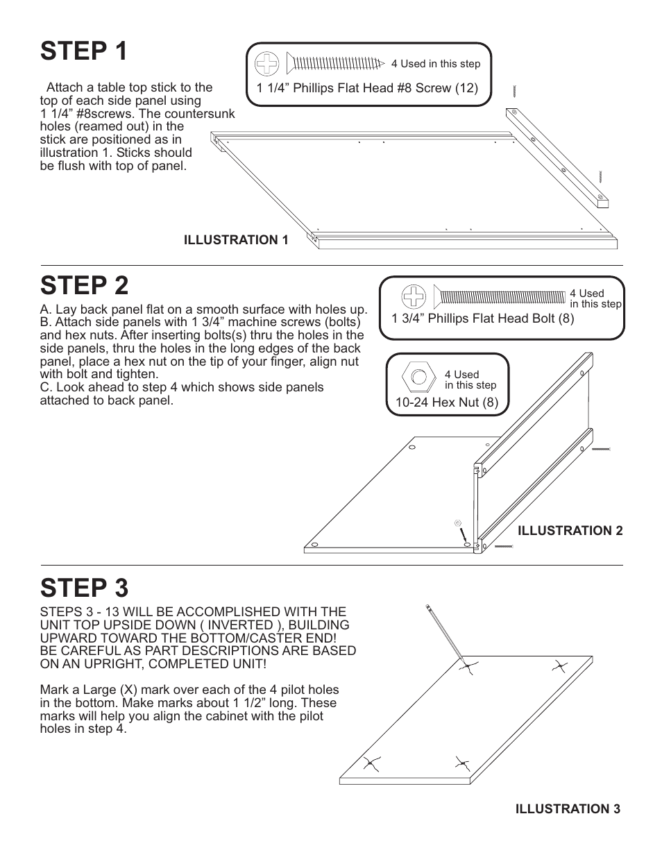 Step 1, Step 2, Step 3 | Catskill Craftsmen 43017 User Manual | Page 4 / 13